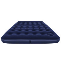 Produktbild för Bestway Luftmadrass med inbyggd fotpump flockad 203x152x28 cm