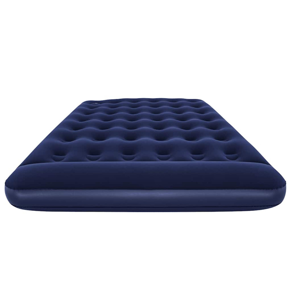 Produktbild för Bestway Luftmadrass med inbyggd fotpump flockad 203x152x28 cm