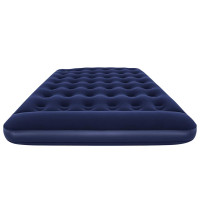 Produktbild för Bestway Luftmadrass med inbyggd fotpump flockad 203x152x28 cm