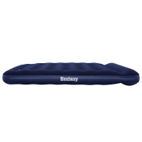 Produktbild för Bestway Luftmadrass med inbyggd fotpump flockad 203x152x28 cm