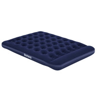 Produktbild för Bestway Luftmadrass med inbyggd fotpump flockad 203x152x28 cm