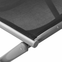 Produktbild för Fotpall hopfällbar textilen och aluminium svart och silver