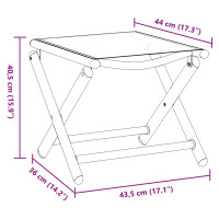 Produktbild för Fotpall hopfällbar textilen och aluminium svart och silver
