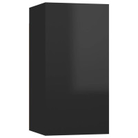 Miniatyr av produktbild för TV-skåp svart högglans 30,5x30x60 cm konstruerat trä