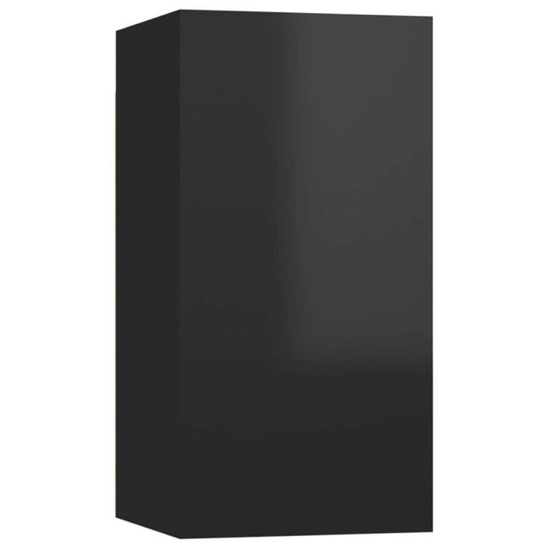 Produktbild för TV-skåp svart högglans 30,5x30x60 cm konstruerat trä