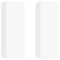Miniatyr av produktbild för TV-skåp 2 st vit 30,5x30x90 cm konstruerat trä