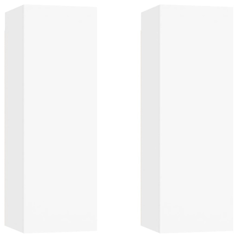 Produktbild för TV-skåp 2 st vit 30,5x30x90 cm konstruerat trä