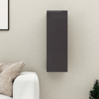 Miniatyr av produktbild för TV-bänk grå högglans 30,5x30x90 cm konstruerat trä