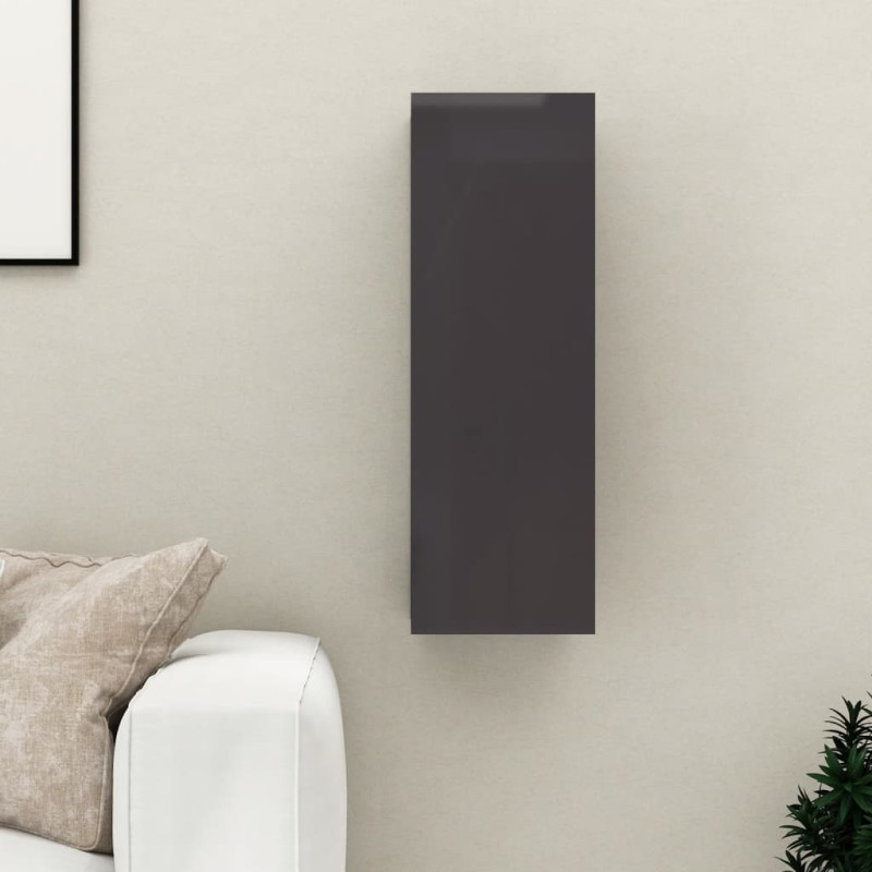 Produktbild för TV-bänk grå högglans 30,5x30x90 cm konstruerat trä