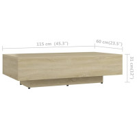 Miniatyr av produktbild för Soffbord sonoma ek 100x49,5x31 cm konstruerat trä