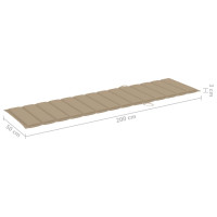 Produktbild för Solsäng med beige dyna massiv teak