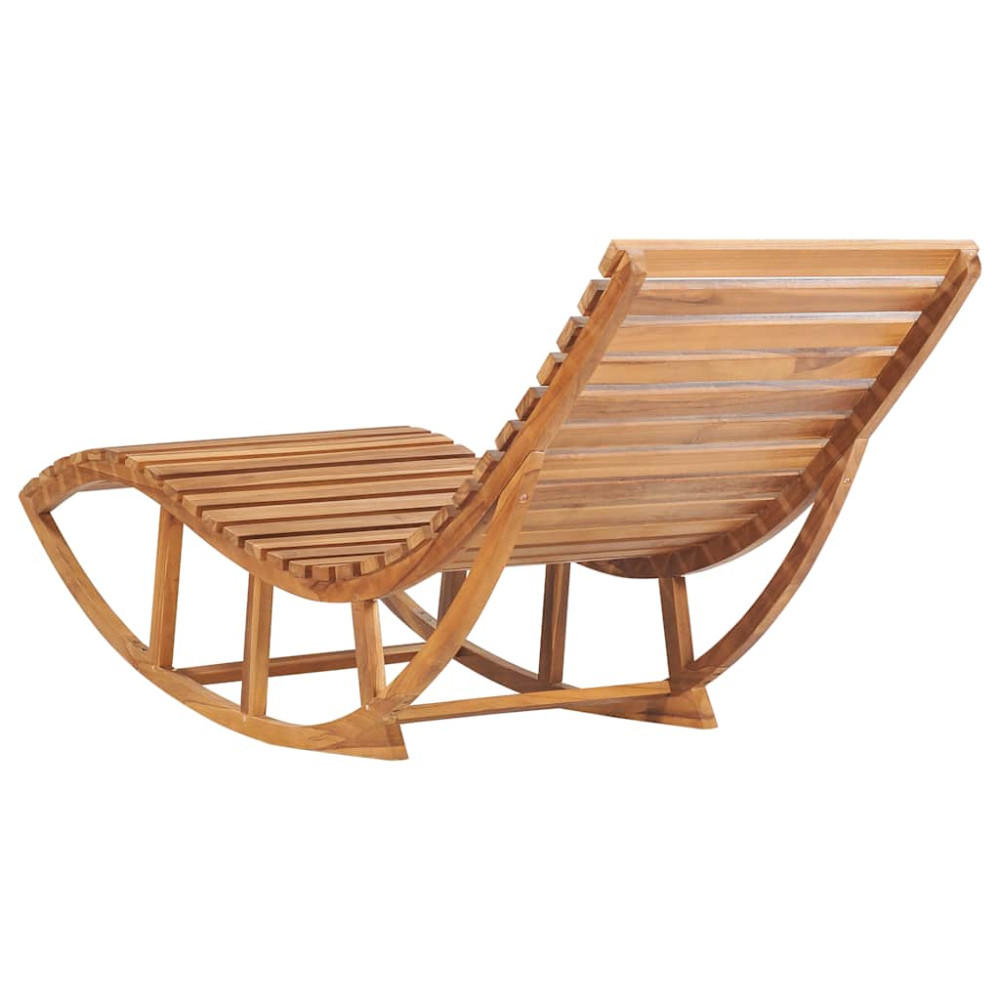 Produktbild för Solsäng med dyna gungdesign massiv teak