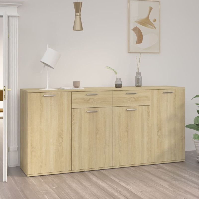 Produktbild för Skänk sonoma-ek 160x36x75 cm konstruerat trä