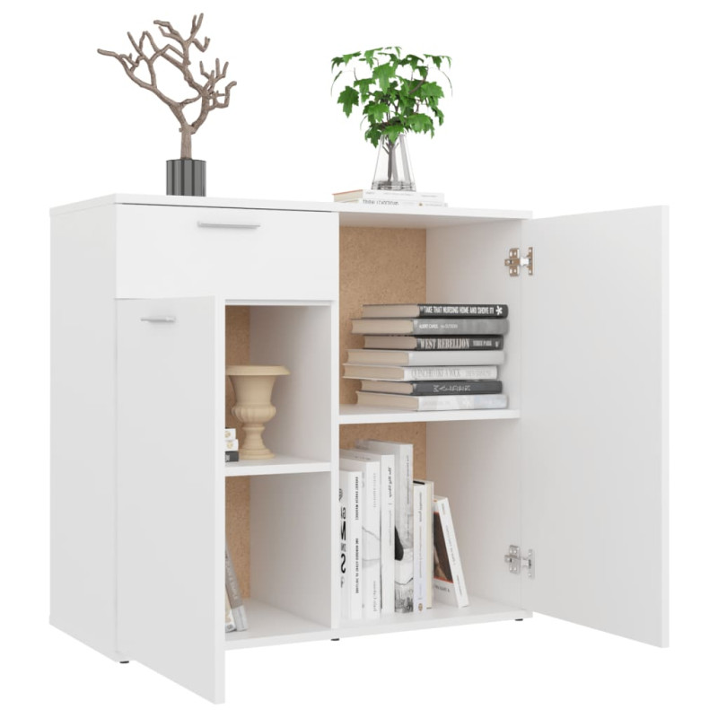 Produktbild för Skåp vit 80x36x75 cm konstruerat trä