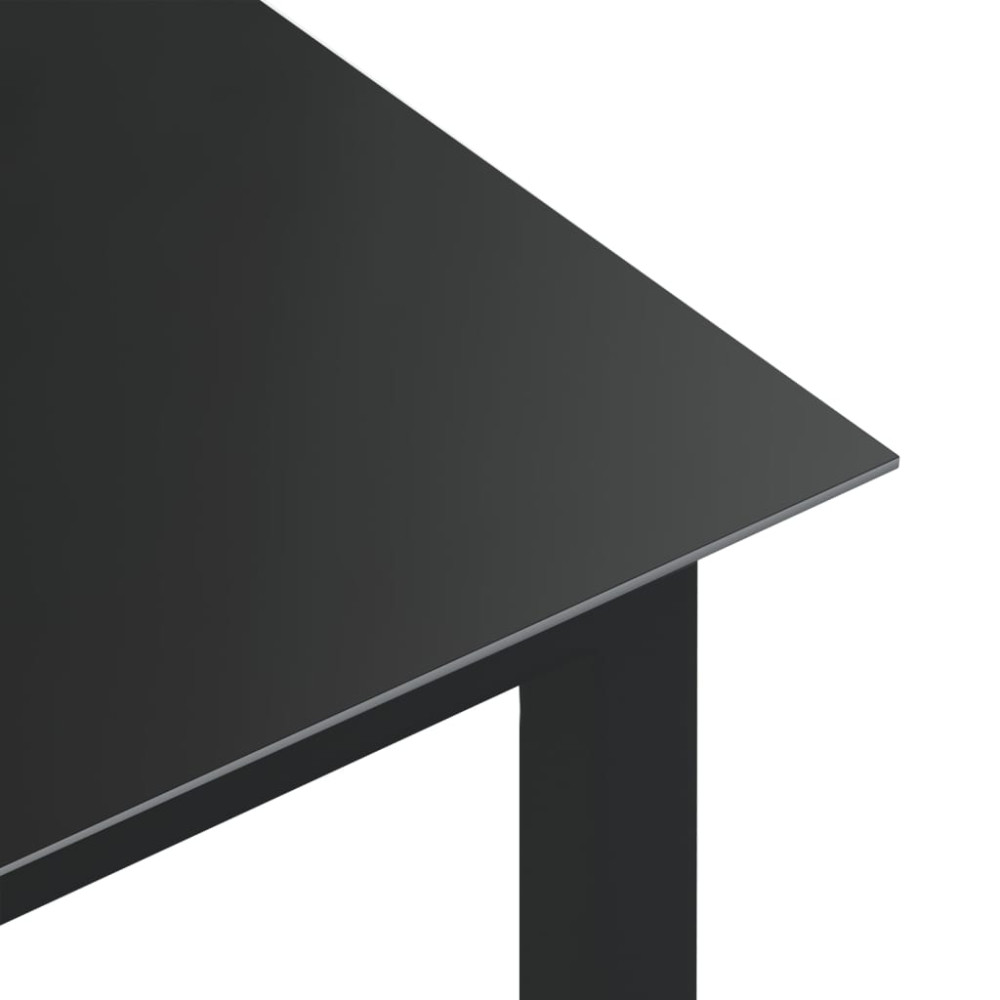 Produktbild för Trädgårdsbord svart 80x80x74 cm aluminium och glas