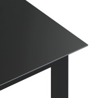 Produktbild för Trädgårdsbord svart 80x80x74 cm aluminium och glas