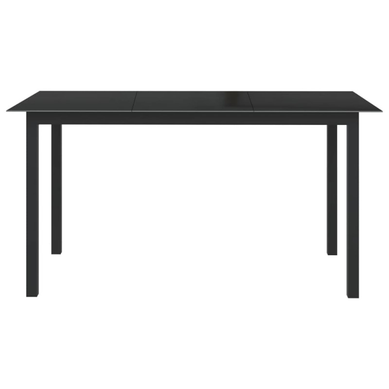 Produktbild för Trädgårdsbord svart 150x90x74 cm aluminium och glas