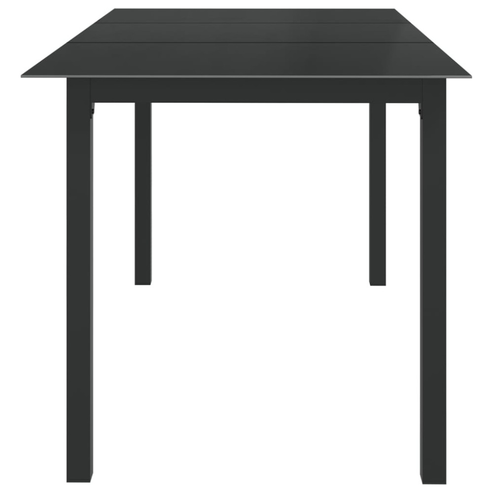Produktbild för Trädgårdsbord svart 150x90x74 cm aluminium och glas