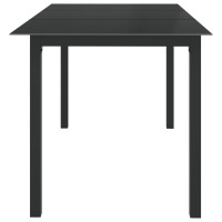 Produktbild för Trädgårdsbord svart 150x90x74 cm aluminium och glas