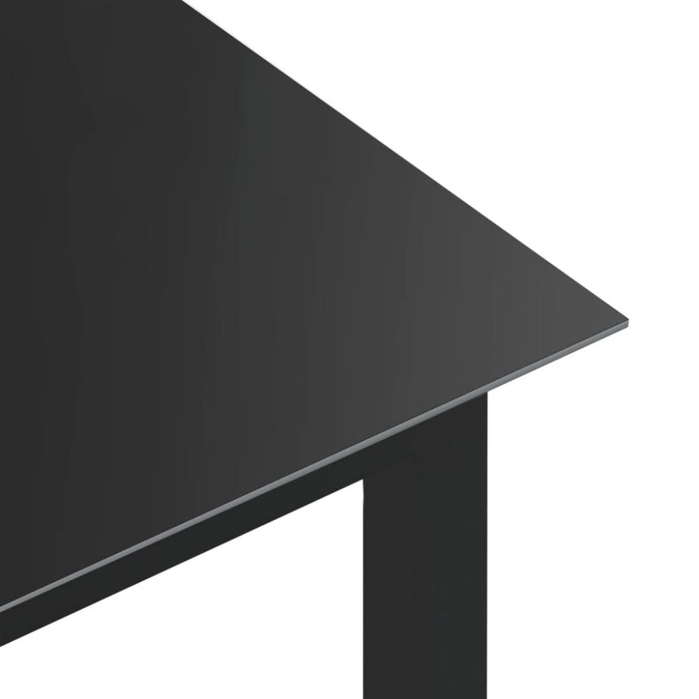 Produktbild för Trädgårdsbord svart 150x90x74 cm aluminium och glas