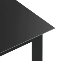 Produktbild för Trädgårdsbord svart 150x90x74 cm aluminium och glas