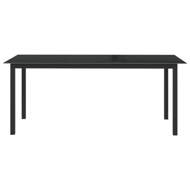 Produktbild för Trädgårdsbord svart 190x90x74 cm aluminium och glas