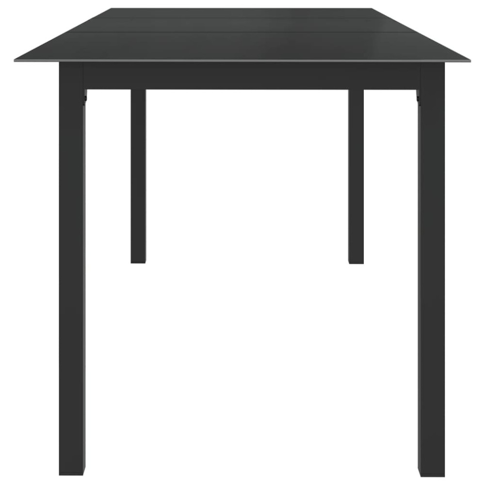 Produktbild för Trädgårdsbord svart 190x90x74 cm aluminium och glas