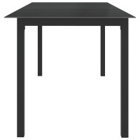 Produktbild för Trädgårdsbord svart 190x90x74 cm aluminium och glas