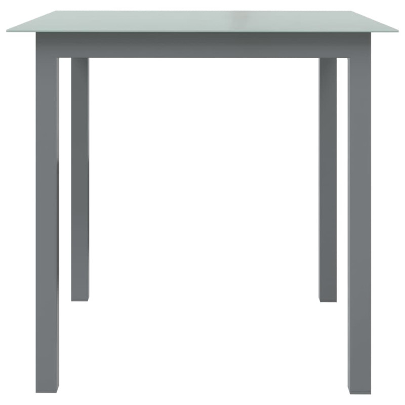 Produktbild för Trädgårdsbord ljusgrå 80x80x74 cm aluminium och glas