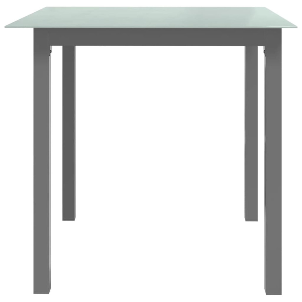 Produktbild för Trädgårdsbord ljusgrå 80x80x74 cm aluminium och glas