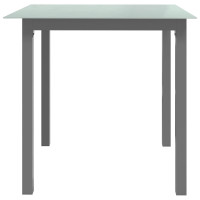 Produktbild för Trädgårdsbord ljusgrå 80x80x74 cm aluminium och glas
