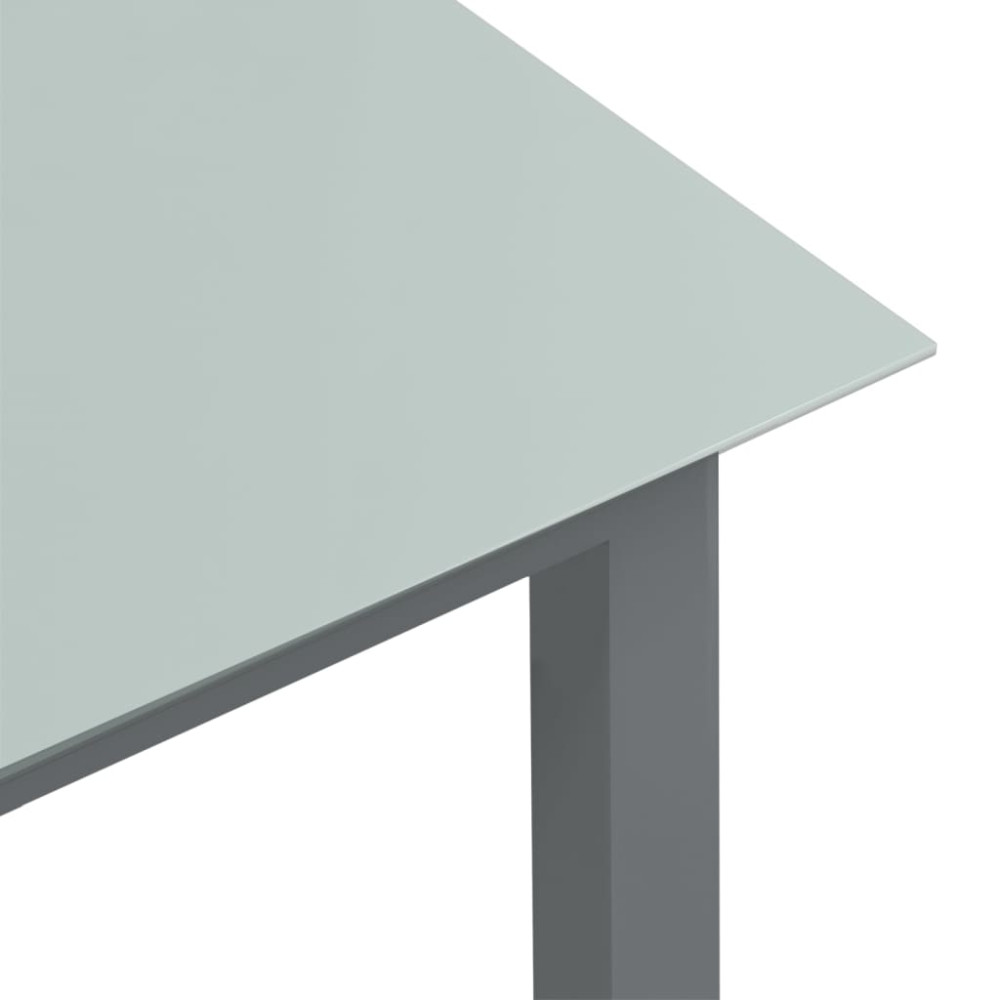 Produktbild för Trädgårdsbord ljusgrå 80x80x74 cm aluminium och glas