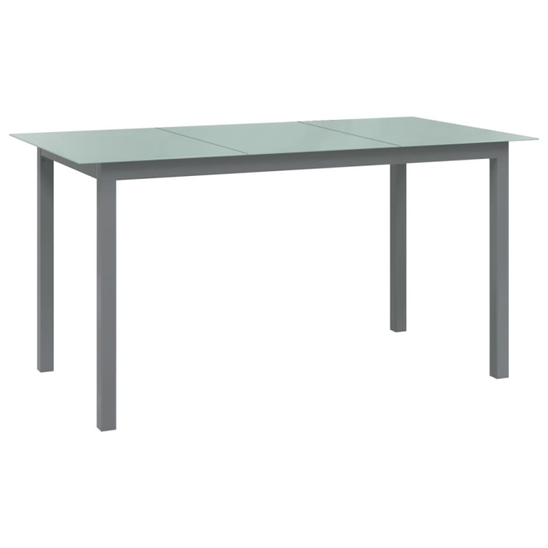 Produktbild för Trädgårdsbord ljusgrå150x90x74 cm aluminium och glas