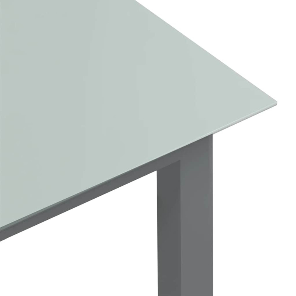 Produktbild för Trädgårdsbord ljusgrå150x90x74 cm aluminium och glas