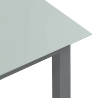 Produktbild för Trädgårdsbord ljusgrå150x90x74 cm aluminium och glas