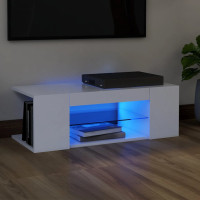 vidaXL TV-bänk med LED-belysning vit 90x39x30 cm