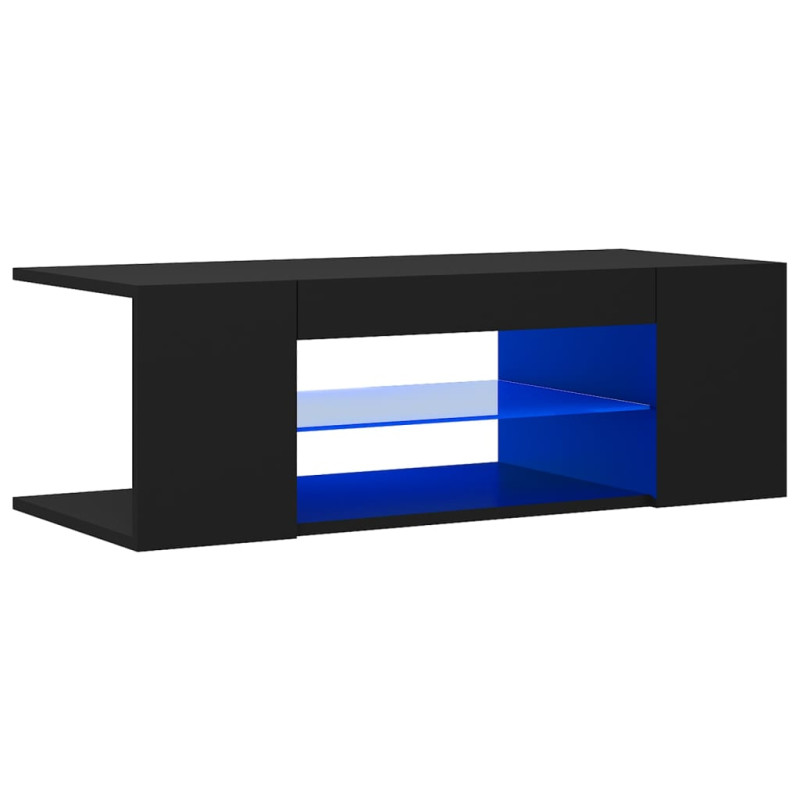 Produktbild för TV-bänk med LED-belysning svart 90x39x30 cm