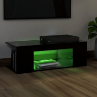 Miniatyr av produktbild för TV-bänk med LED-belysning svart 90x39x30 cm