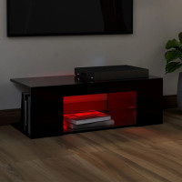 Miniatyr av produktbild för TV-bänk med LED-belysning svart 90x39x30 cm
