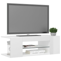Miniatyr av produktbild för TV-bänk med LED-belysning vit högglans 90x39x30 cm