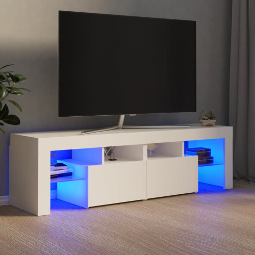 vidaXL TV-bänk med LED-belysning vit 140x35x40 cm