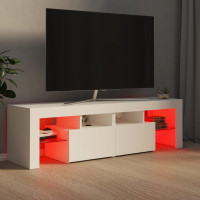 Miniatyr av produktbild för Tv-bänk med LED-belysning vit 140x36,5x40 cm