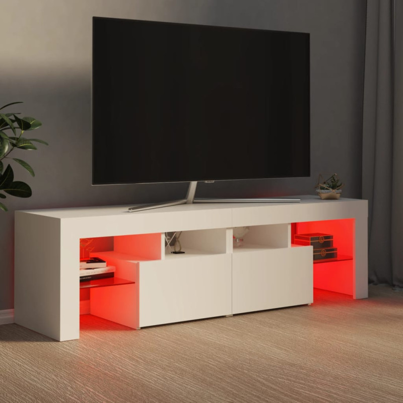 Produktbild för Tv-bänk med LED-belysning vit 140x36,5x40 cm