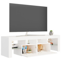 Miniatyr av produktbild för Tv-bänk med LED-belysning vit 140x36,5x40 cm