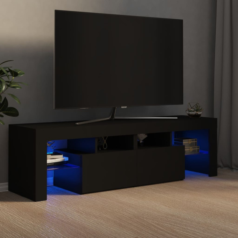 Produktbild för Tv-bänk med LED-belysning svart 140x36,5x40 cm