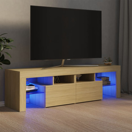 vidaXL Tv-bänk med LED-belysning sonoma-ek 140x36,5x40 cm