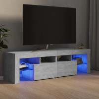 Miniatyr av produktbild för Tv-bänk med LED-belysning betonggrå 140x36,5x40 cm