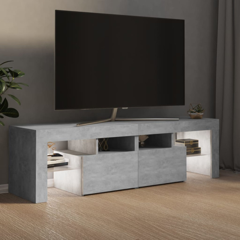 Produktbild för Tv-bänk med LED-belysning betonggrå 140x36,5x40 cm