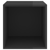 Miniatyr av produktbild för Väggskåp 2 st högglans svart 37x37x37 cm konstruerat trä