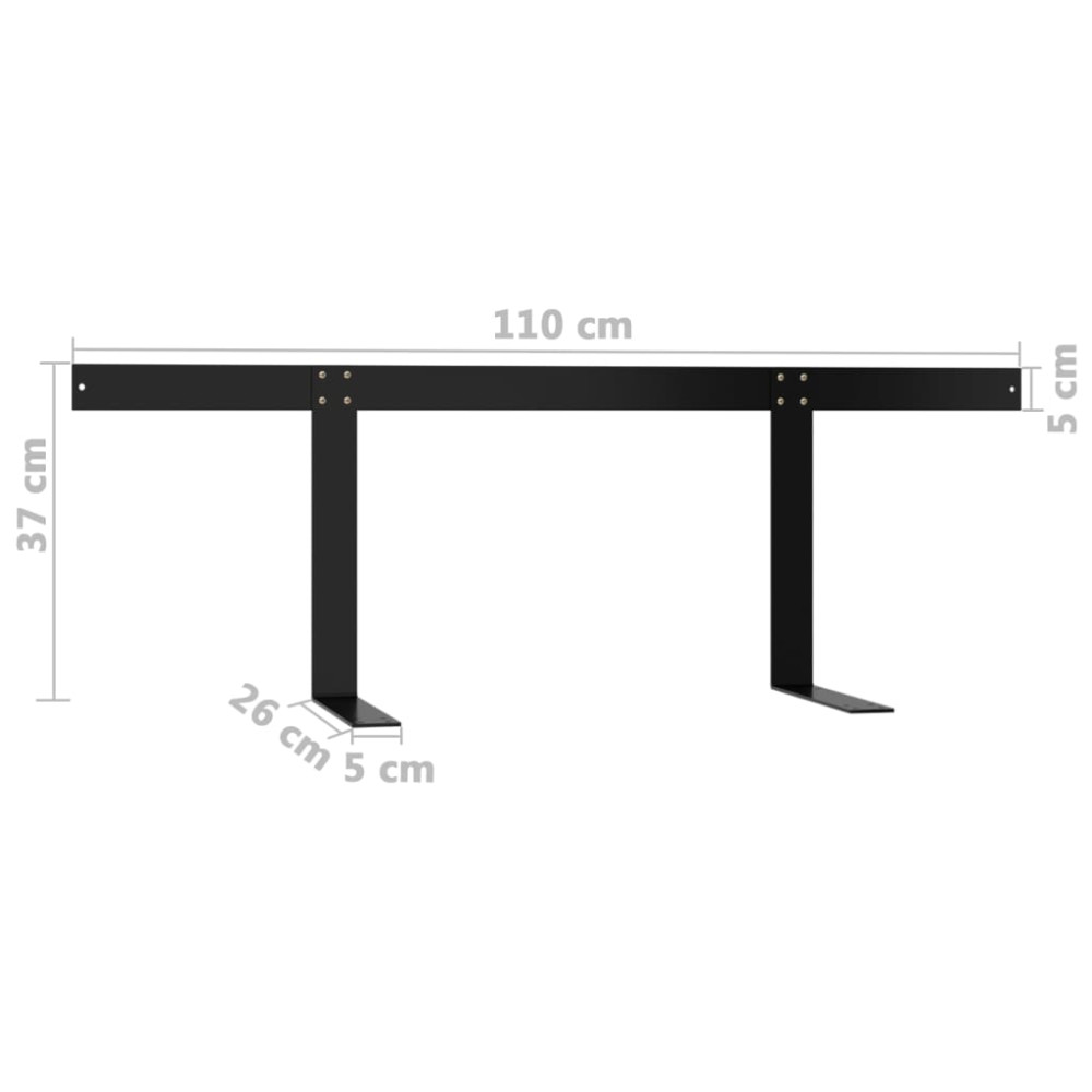 Produktbild för Ryggstöd för pallsoffa svart 110 cm järn